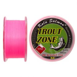 Плетеная леска Trout Zone Edition\hybrid PE X4 150м #0.6 (0.128мм,4кг) Pink